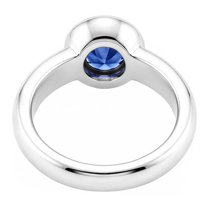 Natural Real ( Not Lab Grown )  Solitaire Ceylon Sapphire Round 1 Ct. Ring Gold Jewelry