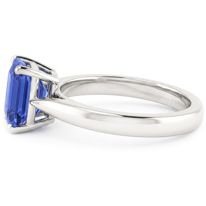 Natural Real ( Not Lab Grown )  Solitaire Emerald Ceylon Sapphire Ring 1 Carat Tapered Shank Jewelry