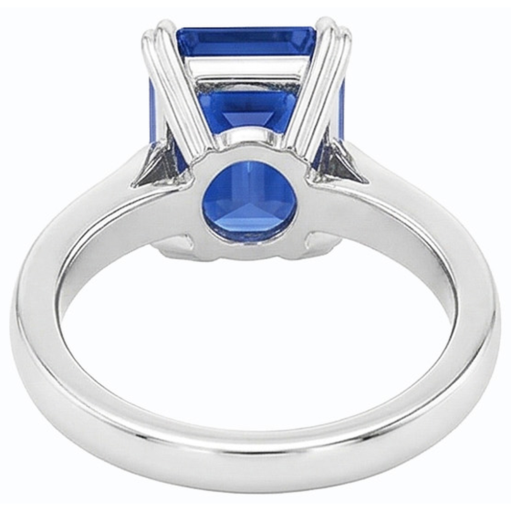 Natural Real ( Not Lab Grown )  Solitaire Emerald Ring Prong Set Ceylon Sapphire 2.50 Carats Gold 14K