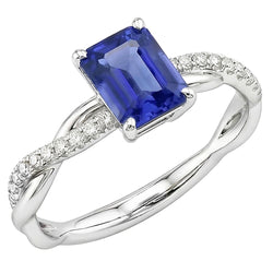 Natural Sapphire Ring 2.50ct - White Gold 14K