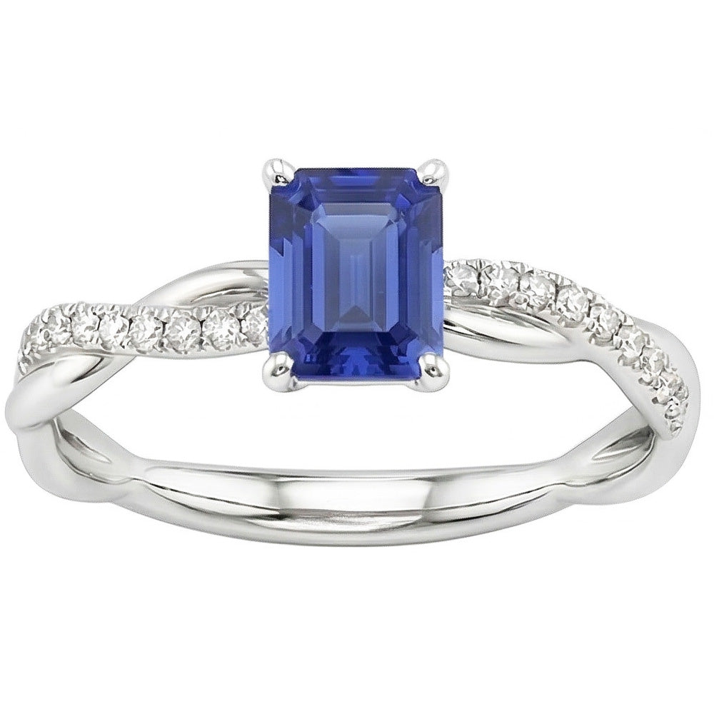 natural emerald sapphire 2.50ct ring side angle