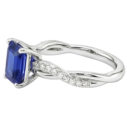 natural emerald sapphire 2.50ct ring close up detail