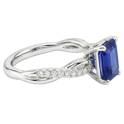natural emerald sapphire 2.50ct ring top view