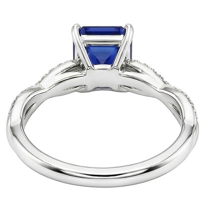 natural emerald sapphire 2.50ct ring profile view