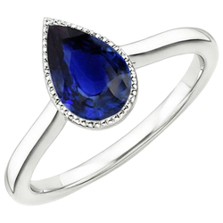 Natural Real ( Not Lab Grown )  Solitaire Engagement Ring Bezel Set Pear Ceylon Sapphire 2.50 Carats