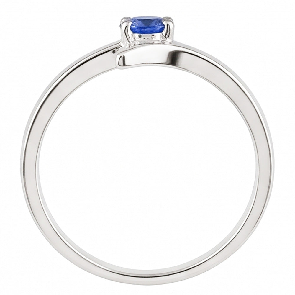 Natural Real ( Not Lab Grown )  Solitaire Engagement Ring Ceylon Blue Sapphire 1 Carat Bypass Style