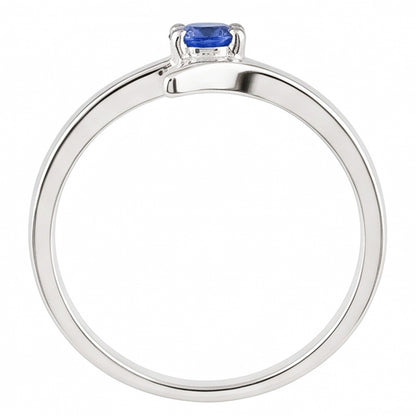 Natural Real ( Not Lab Grown )  Solitaire Engagement Ring Ceylon Blue Sapphire 1 Carat Bypass Style