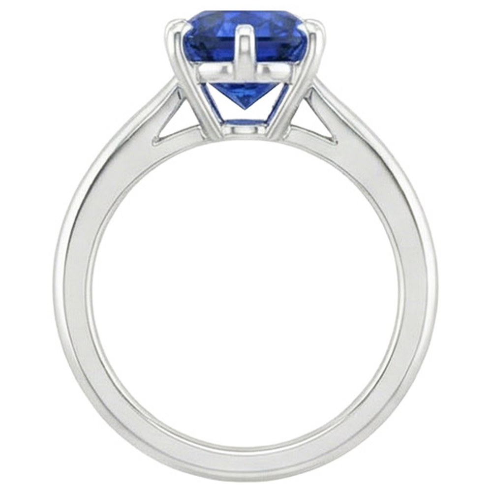 Natural Real ( Not Lab Grown )  Solitaire Engagement Ring Oval Cut Ceylon Sapphire 2 Carats