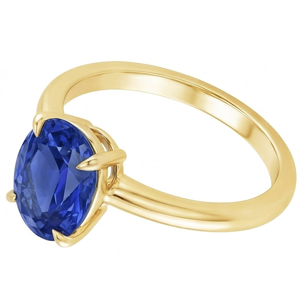 Natural Real ( Not Lab Grown )  Solitaire Engagement Ring Oval Sri Lankan Sapphire 2.50 Carats