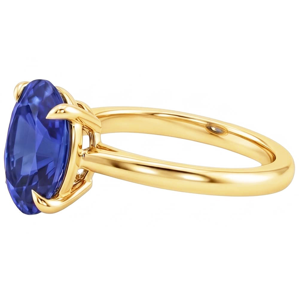 Natural Real ( Not Lab Grown )  Solitaire Engagement Ring Oval Sri Lankan Sapphire 2.50 Carats