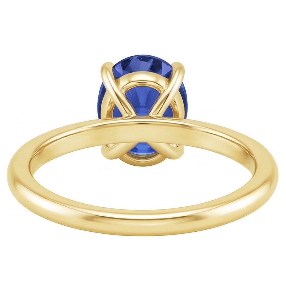 Natural Real ( Not Lab Grown )  Solitaire Engagement Ring Oval Sri Lankan Sapphire 2.50 Carats