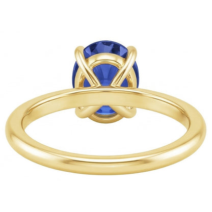 Natural Real ( Not Lab Grown )  Solitaire Engagement Ring Oval Sri Lankan Sapphire 2.50 Carats