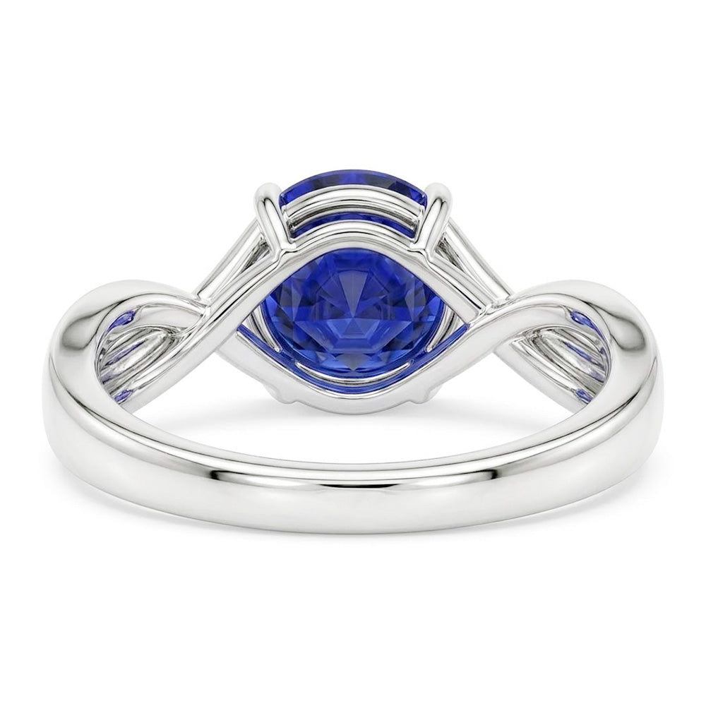 Natural Real ( Not Lab Grown )  Solitaire Gemstone Blue Sapphire Ring 2 Carats Twisted Style Shank