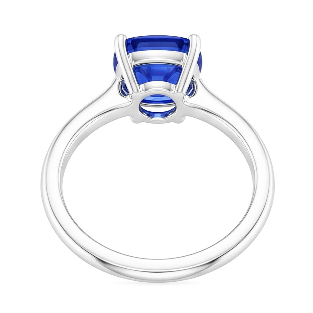 Natural Real ( Not Lab Grown )  Solitaire Gemstone Jewelry Cushion Ceylon Sapphire Ring 1.50 Carats