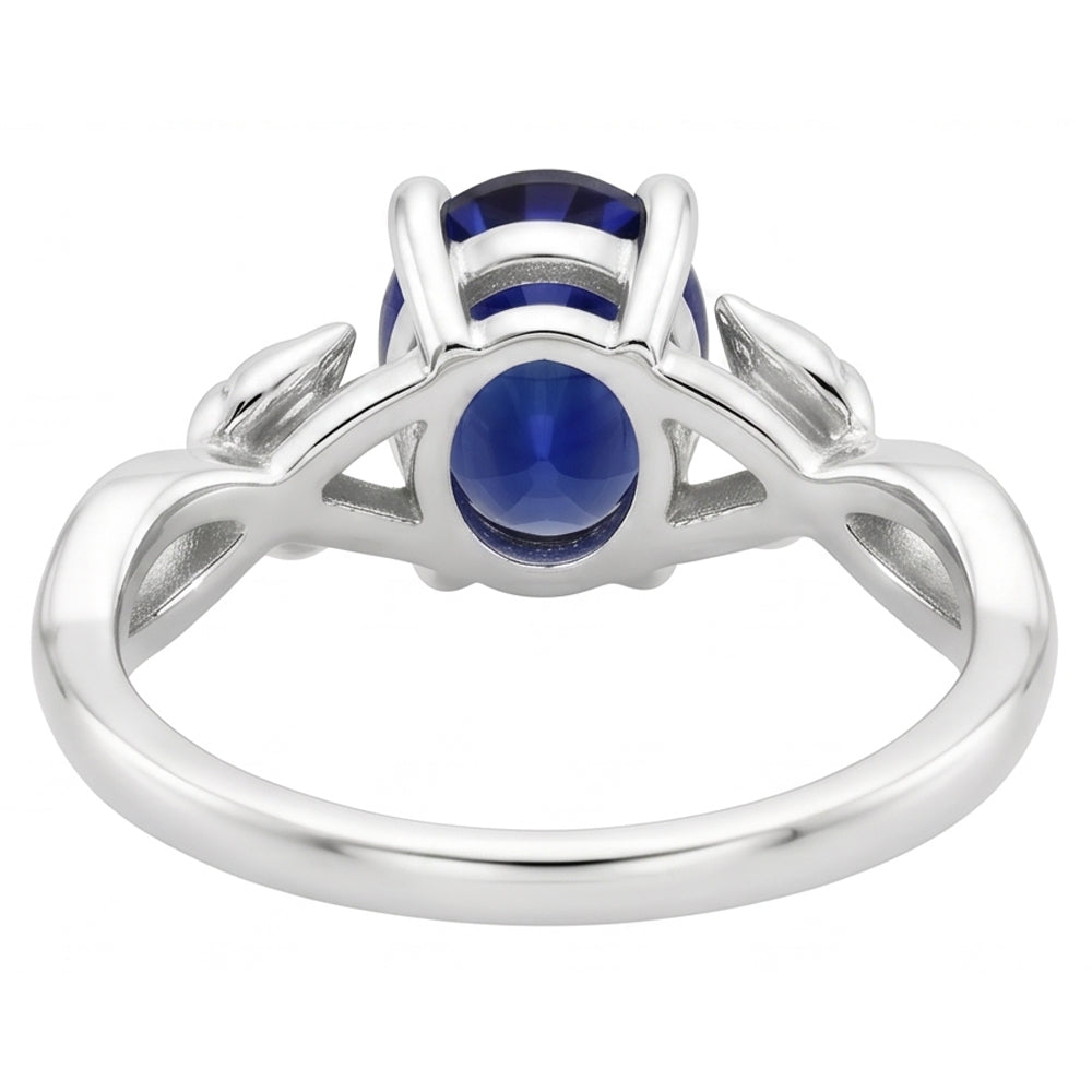 Natural Real ( Not Lab Grown )  Solitaire Gemstone Jewelry Ring Leaf Style Ceylon Sapphire 2 Carats
