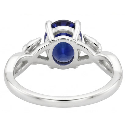 Natural Real ( Not Lab Grown )  Solitaire Gemstone Jewelry Ring Leaf Style Ceylon Sapphire 2 Carats