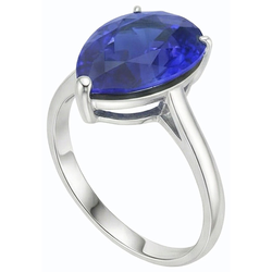 Natural Real ( Not Lab Grown )  Solitaire Gemstone Jewelry Ring Pear Sri Lankan Sapphire 4 Carats