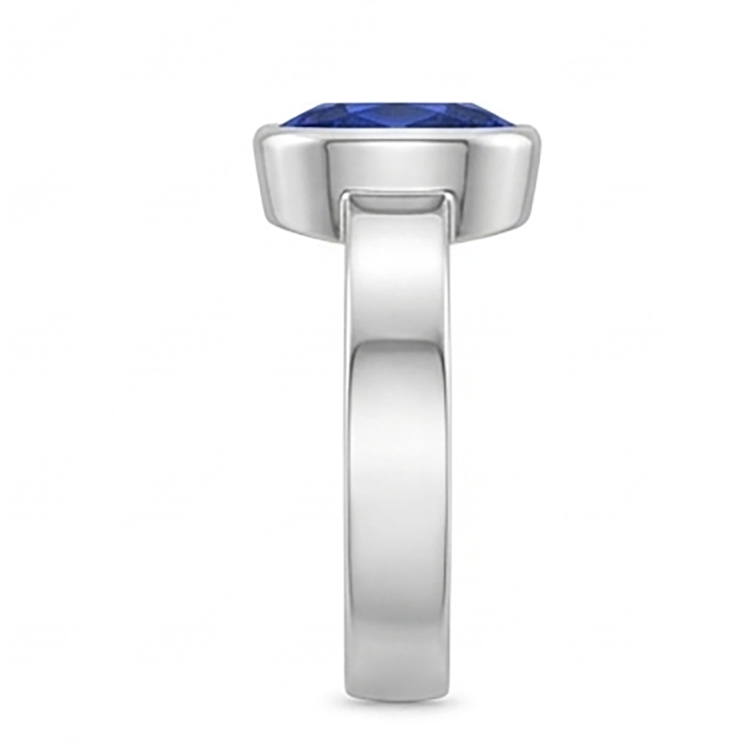 Natural Real ( Not Lab Grown )  Solitaire Gemstone Mens Ring Ceylon Sapphire Bezel Set 2.50 Carats