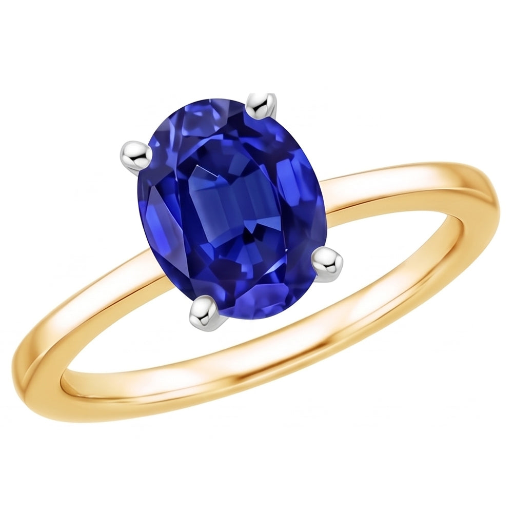 Natural Real ( Not Lab Grown )  Solitaire Gemstone Ring Jewelry Oval Blue Sapphire 2.50 Carats