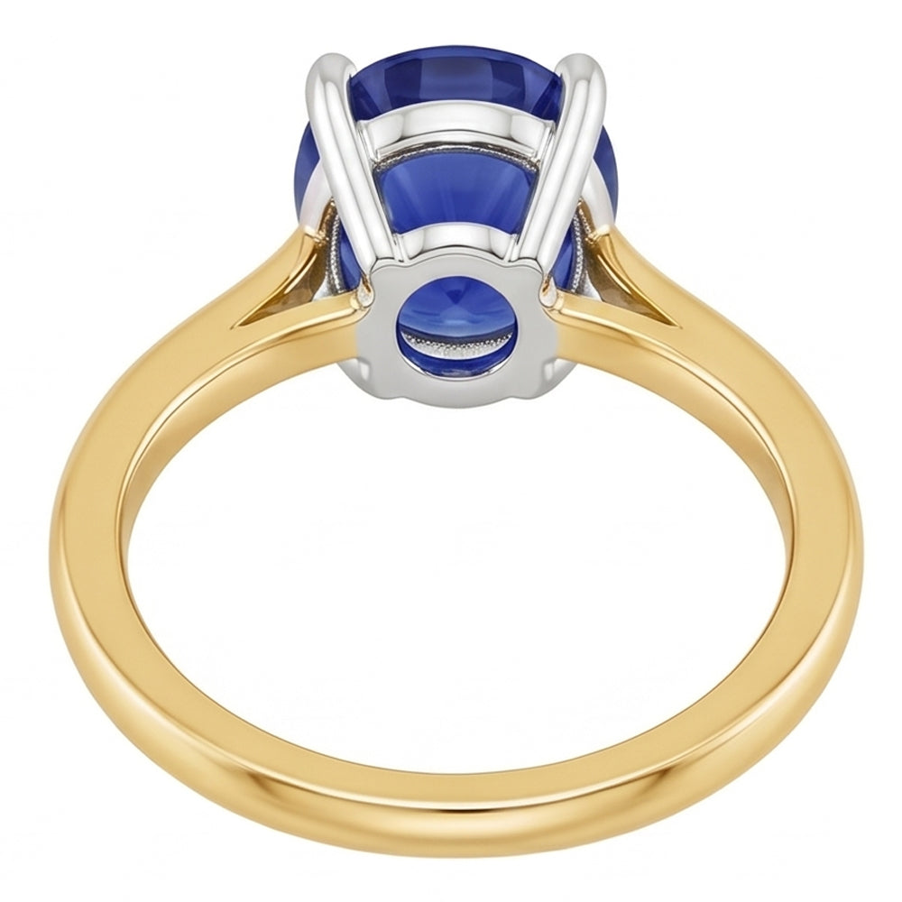 Natural Real ( Not Lab Grown )  Solitaire Gemstone Ring Jewelry Oval Blue Sapphire 2.50 Carats