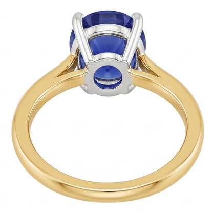 Natural Real ( Not Lab Grown )  Solitaire Gemstone Ring Jewelry Oval Blue Sapphire 2.50 Carats