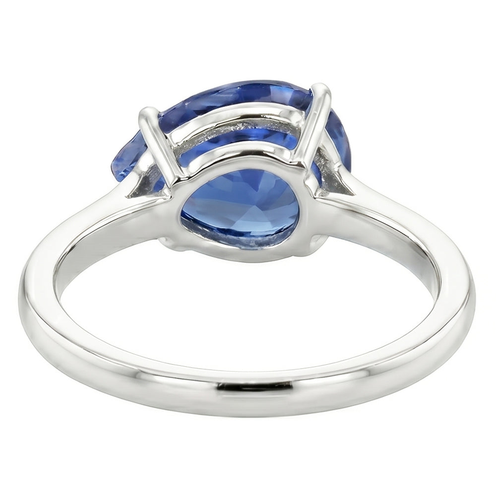Natural Real ( Not Lab Grown )  Solitaire Gemstone Sapphire Engagement Ring Pear Cut 2 Carats Gold 14K