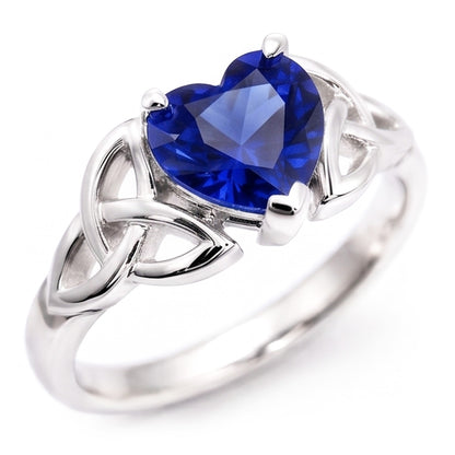 Natural Real ( Not Lab Grown )  Solitaire Heart Cut Ring Vintage Style Sri Lankan Sapphire 2 Carats