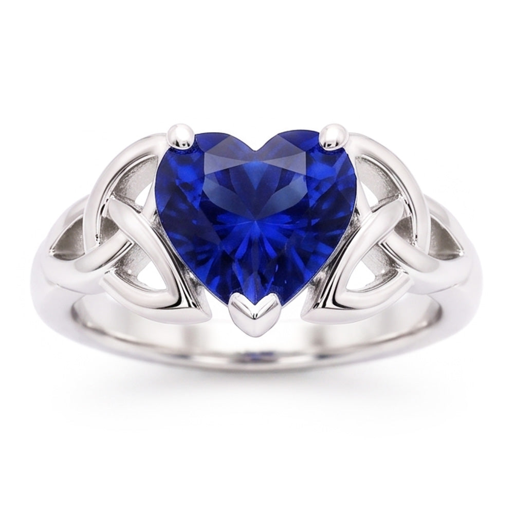 Natural Real ( Not Lab Grown )  Solitaire Heart Cut Ring Vintage Style Sri Lankan Sapphire 2 Carats