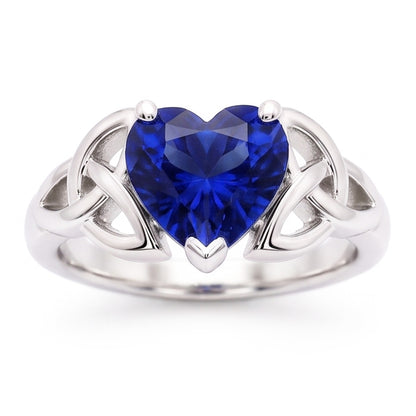 Natural Real ( Not Lab Grown )  Solitaire Heart Cut Ring Vintage Style Sri Lankan Sapphire 2 Carats
