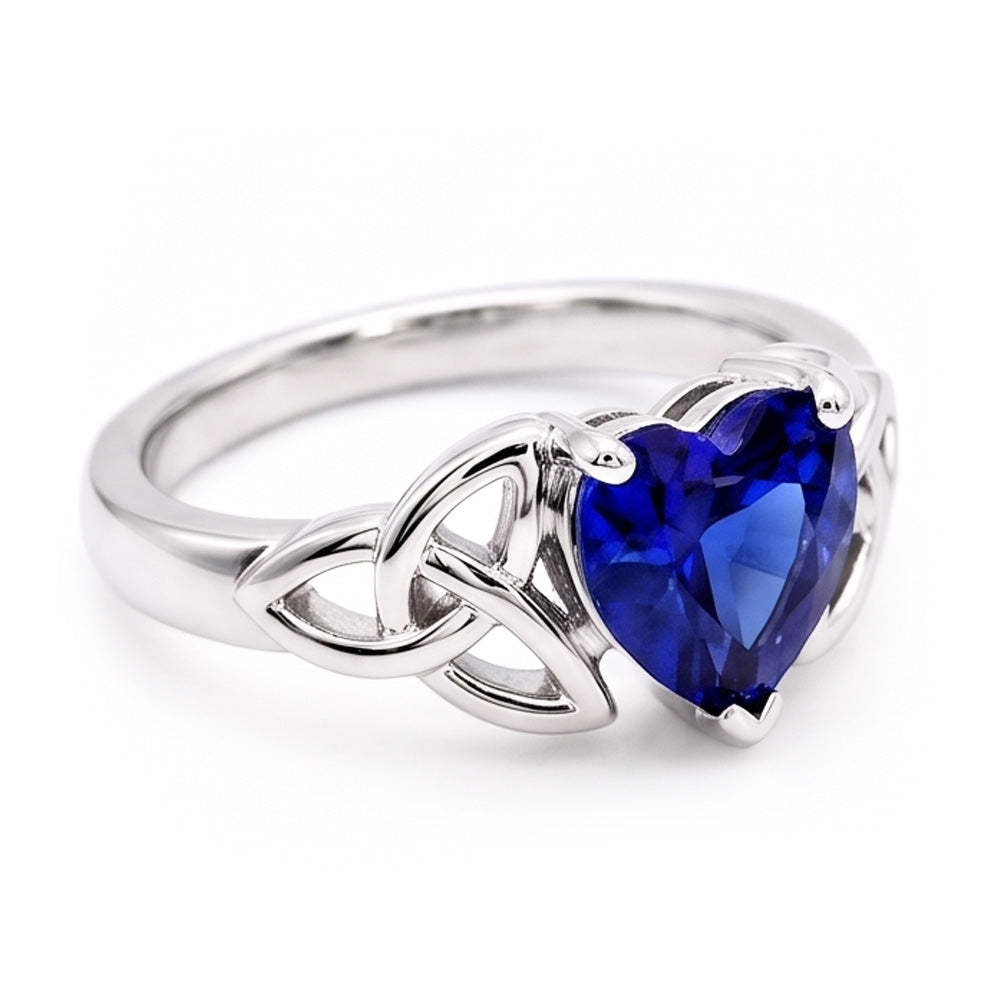 Natural Real ( Not Lab Grown )  Solitaire Heart Cut Ring Vintage Style Sri Lankan Sapphire 2 Carats