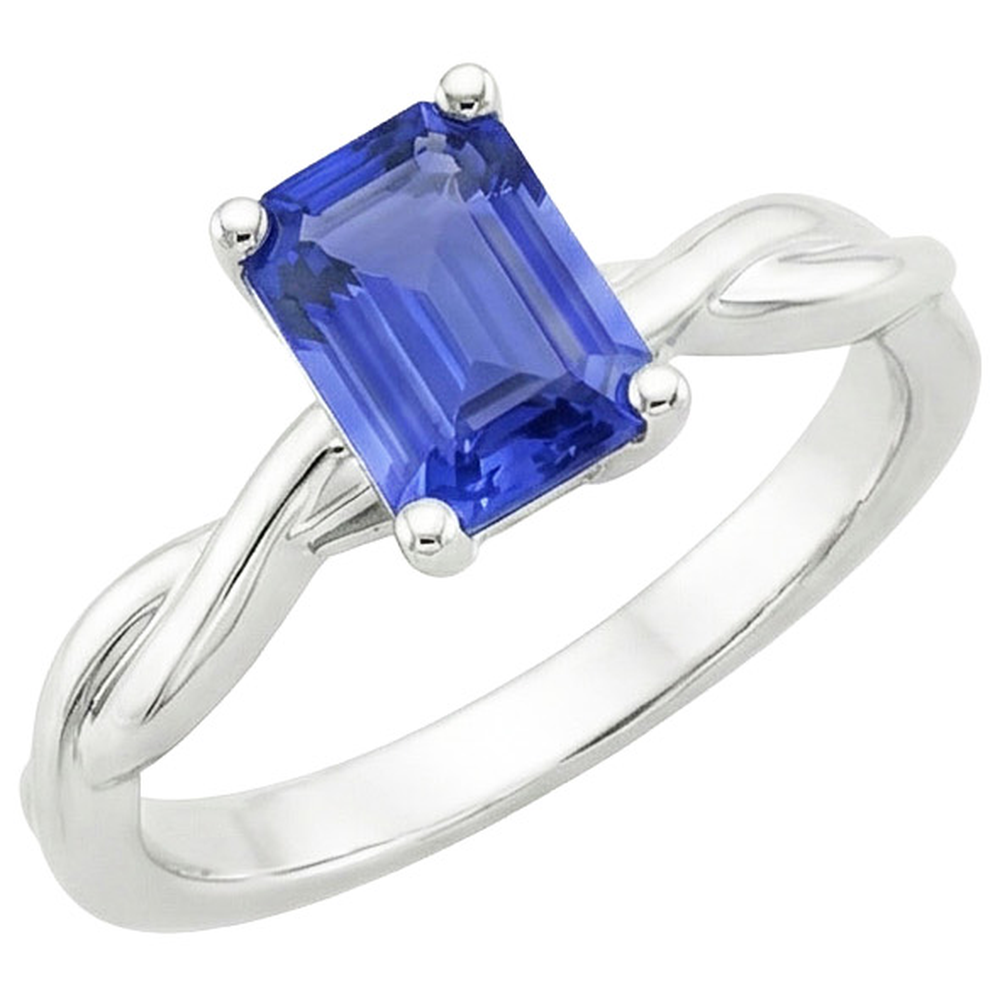 Natural Real ( Not Lab Grown )  Solitaire Infinity Style Ring Emerald Sri Lankan Sapphire 2.50 Carats