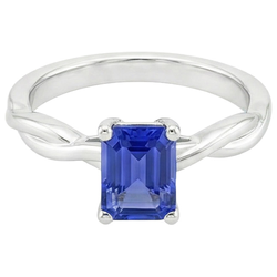 Natural Real ( Not Lab Grown )  Solitaire Infinity Style Ring Emerald Sri Lankan Sapphire 2.50 Carats