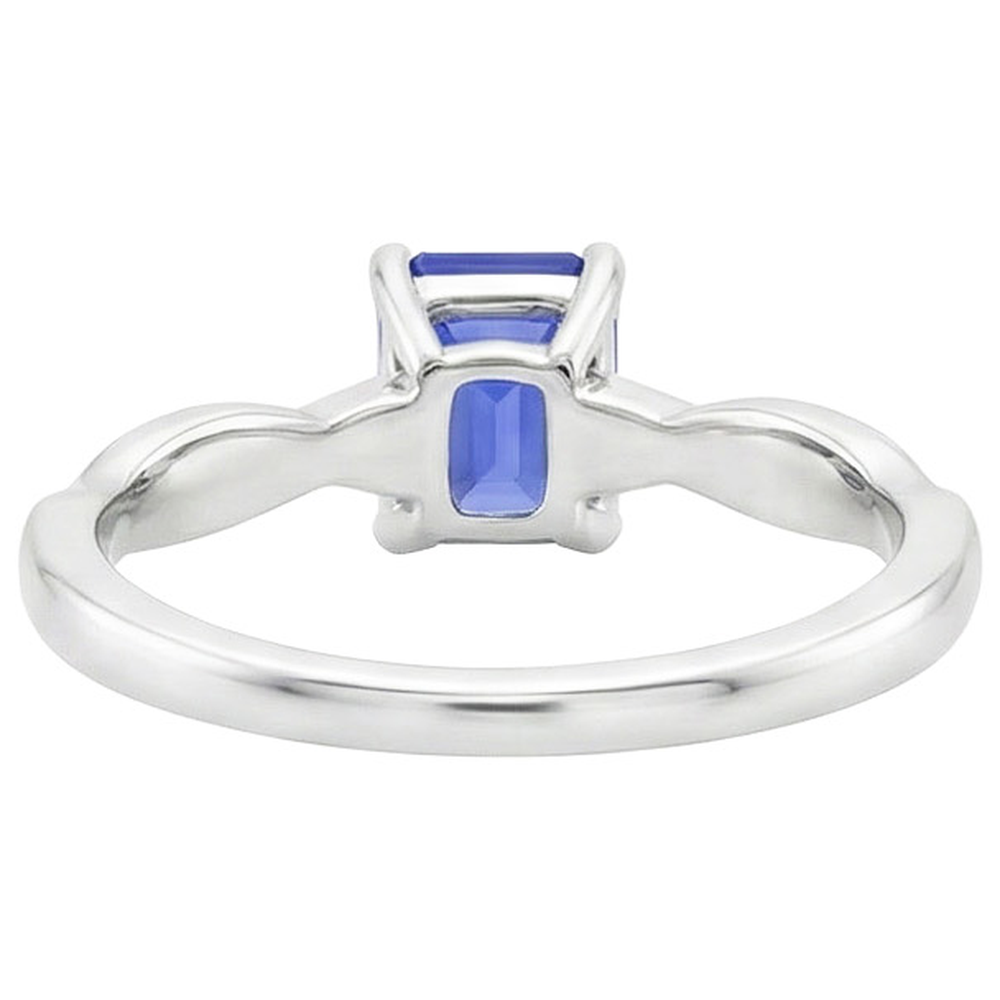 Natural Real ( Not Lab Grown )  Solitaire Infinity Style Ring Emerald Sri Lankan Sapphire 2.50 Carats