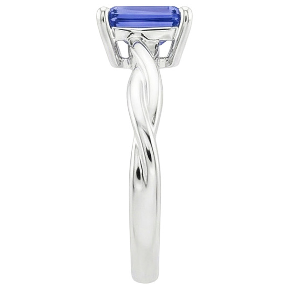 Natural Real ( Not Lab Grown )  Solitaire Infinity Style Ring Emerald Sri Lankan Sapphire 2.50 Carats