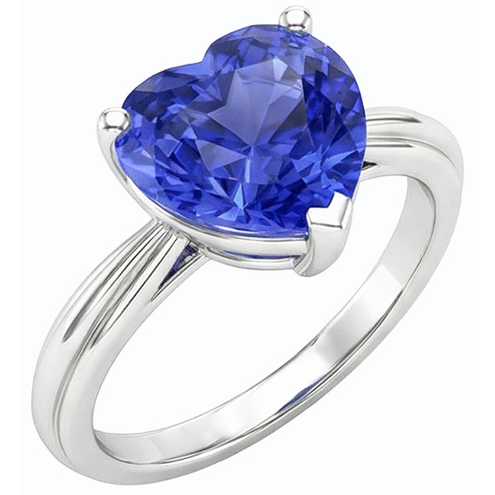 natural heart sapphire 2.50ct ring front view