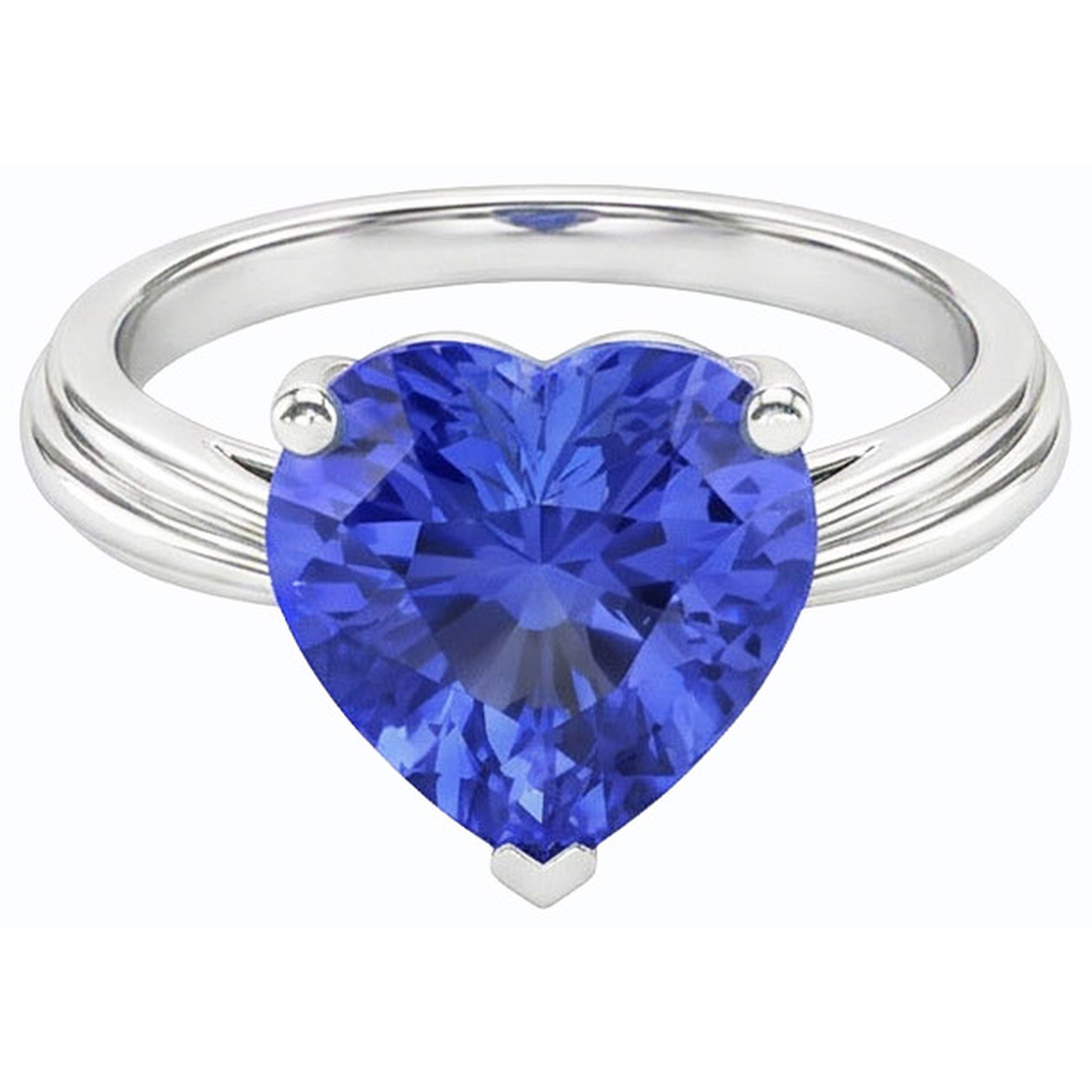 natural heart sapphire 2.50ct ring top view