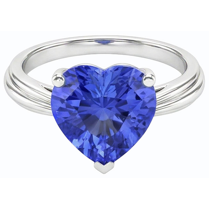 natural heart sapphire 2.50ct ring top view