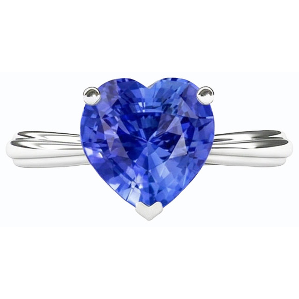 natural heart sapphire 2.50ct ring side angle