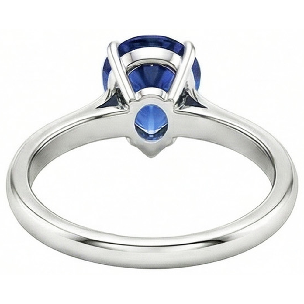 natural pear sapphire 2ct ring profile view