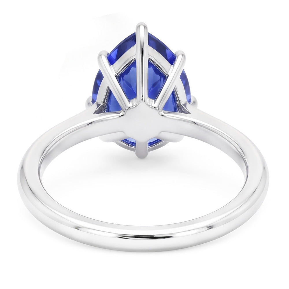 Natural Real ( Not Lab Grown )  Solitaire Pear Sapphire Sri Lankan Ring 2.50 Ct Ladies Jewelry