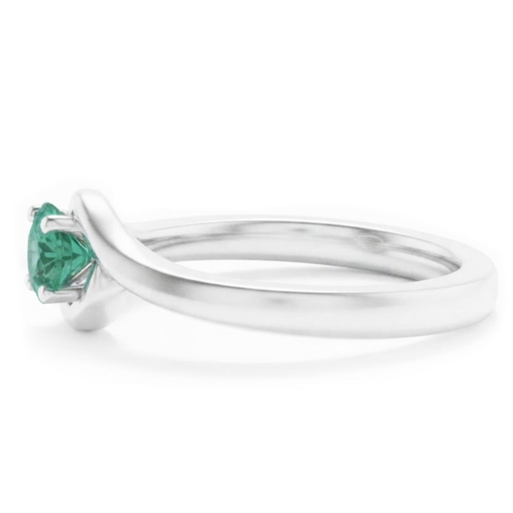 Natural Real ( Not Lab Grown )  Solitaire Ring 1.50 Carats Colombian Green Emerald Twisted Style