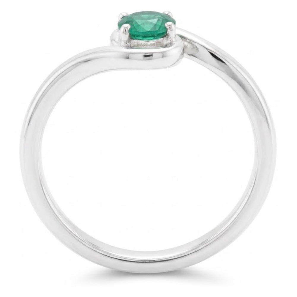 Natural Real ( Not Lab Grown )  Solitaire Ring 1.50 Carats Colombian Green Emerald Twisted Style