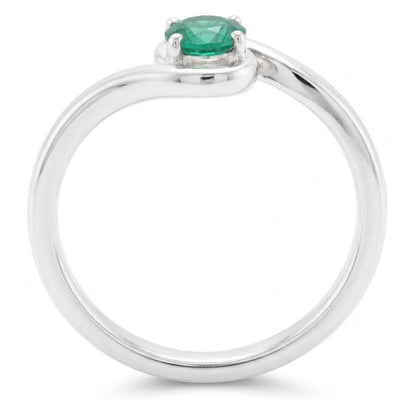 Natural Real ( Not Lab Grown )  Solitaire Ring 1.50 Carats Colombian Green Emerald Twisted Style