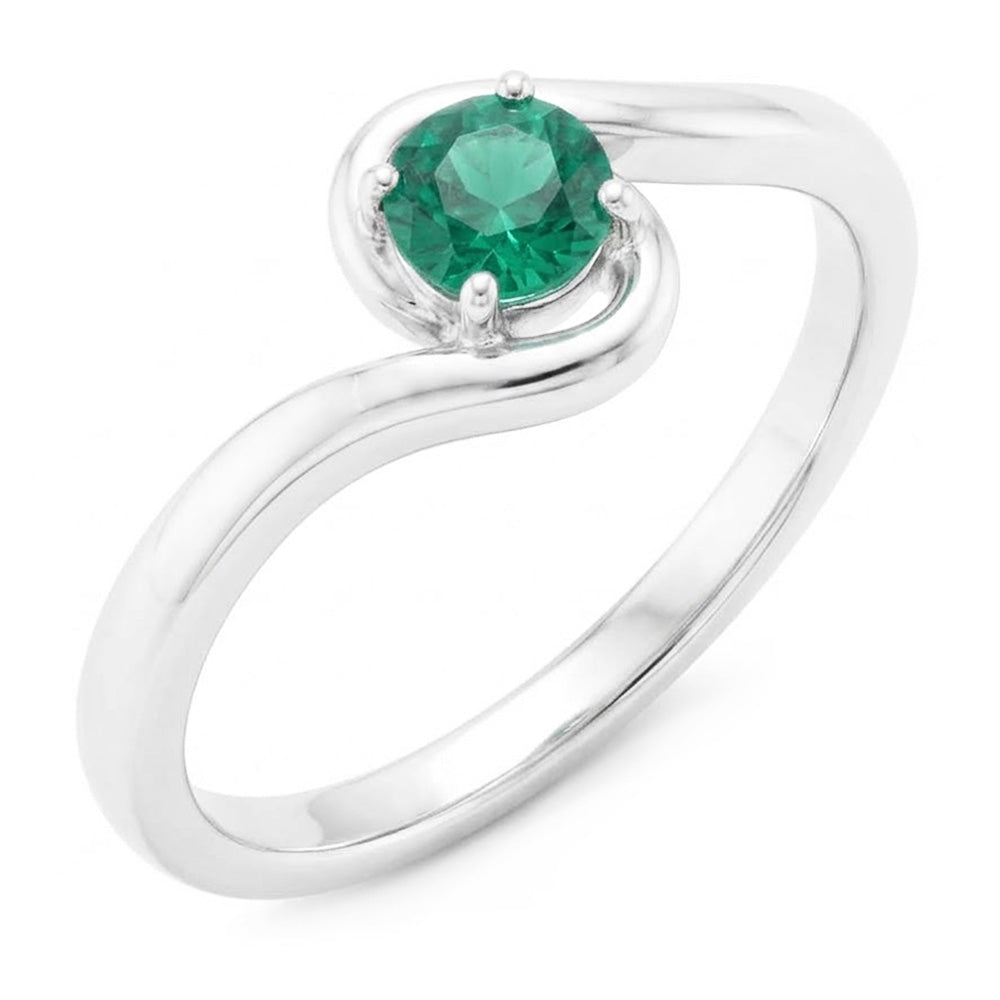 Natural Real ( Not Lab Grown )  Solitaire Ring 1.50 Carats Colombian Green Emerald Twisted Style