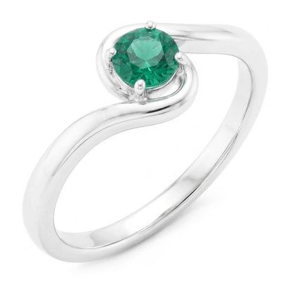 Natural Real ( Not Lab Grown )  Solitaire Ring 1.50 Carats Colombian Green Emerald Twisted Style