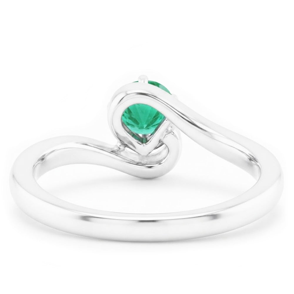 Natural Real ( Not Lab Grown )  Solitaire Ring 1.50 Carats Colombian Green Emerald Twisted Style