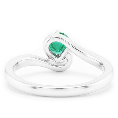 Natural Real ( Not Lab Grown )  Solitaire Ring 1.50 Carats Colombian Green Emerald Twisted Style