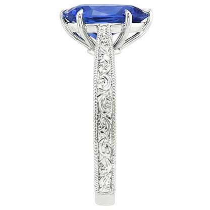 Natural Real ( Not Lab Grown )  Solitaire Ring Antique Style Pear Cut Sri Lankan Sapphire 2 Carats