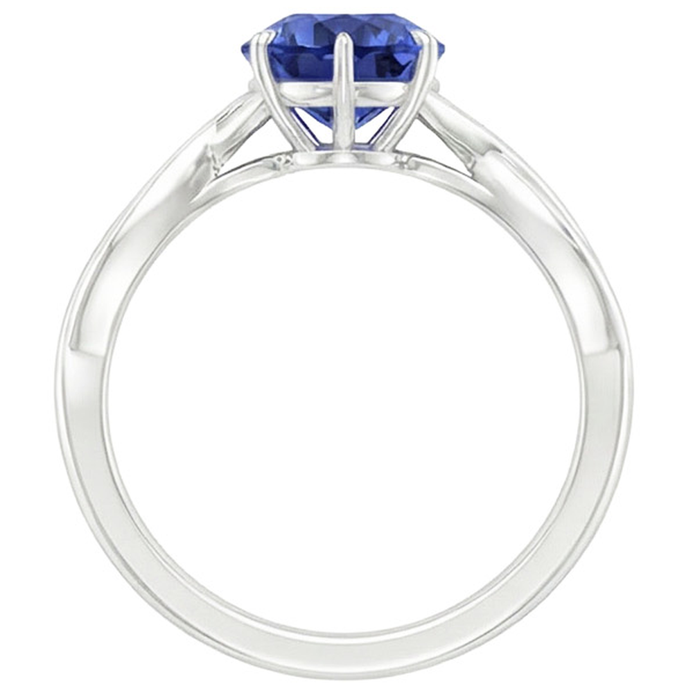 Natural Real ( Not Lab Grown )  Solitaire Ring Infinity Style Pear Blue Sapphire 2.50 Carats