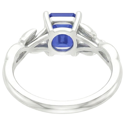 Natural Real ( Not Lab Grown )  Solitaire Ring Leaf Infinity Style Emerald Ceylon Sapphire 3.50 Carats